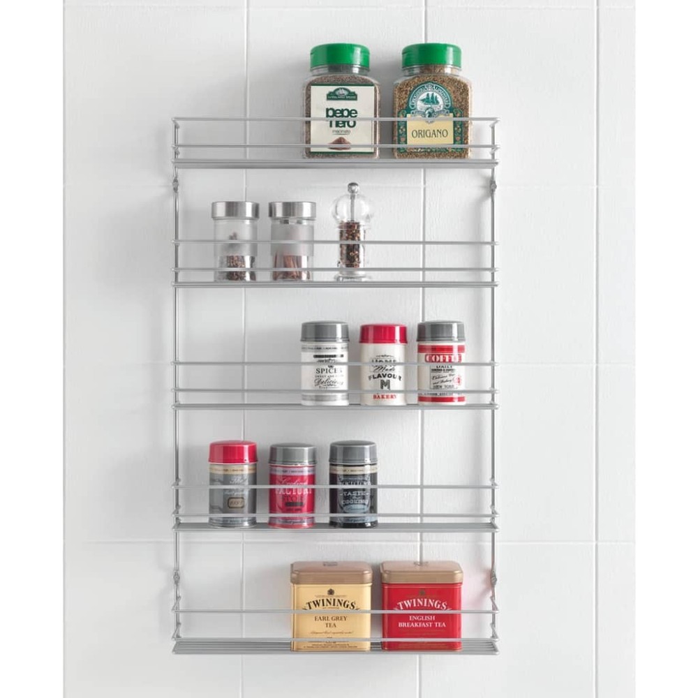 Metaltex 4-tier Wall Spice Rack Pepito Silver