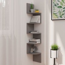 Wand-Eckregal Weiß und Sonoma-Eiche 19x19x123 cm Holzwerkstoff