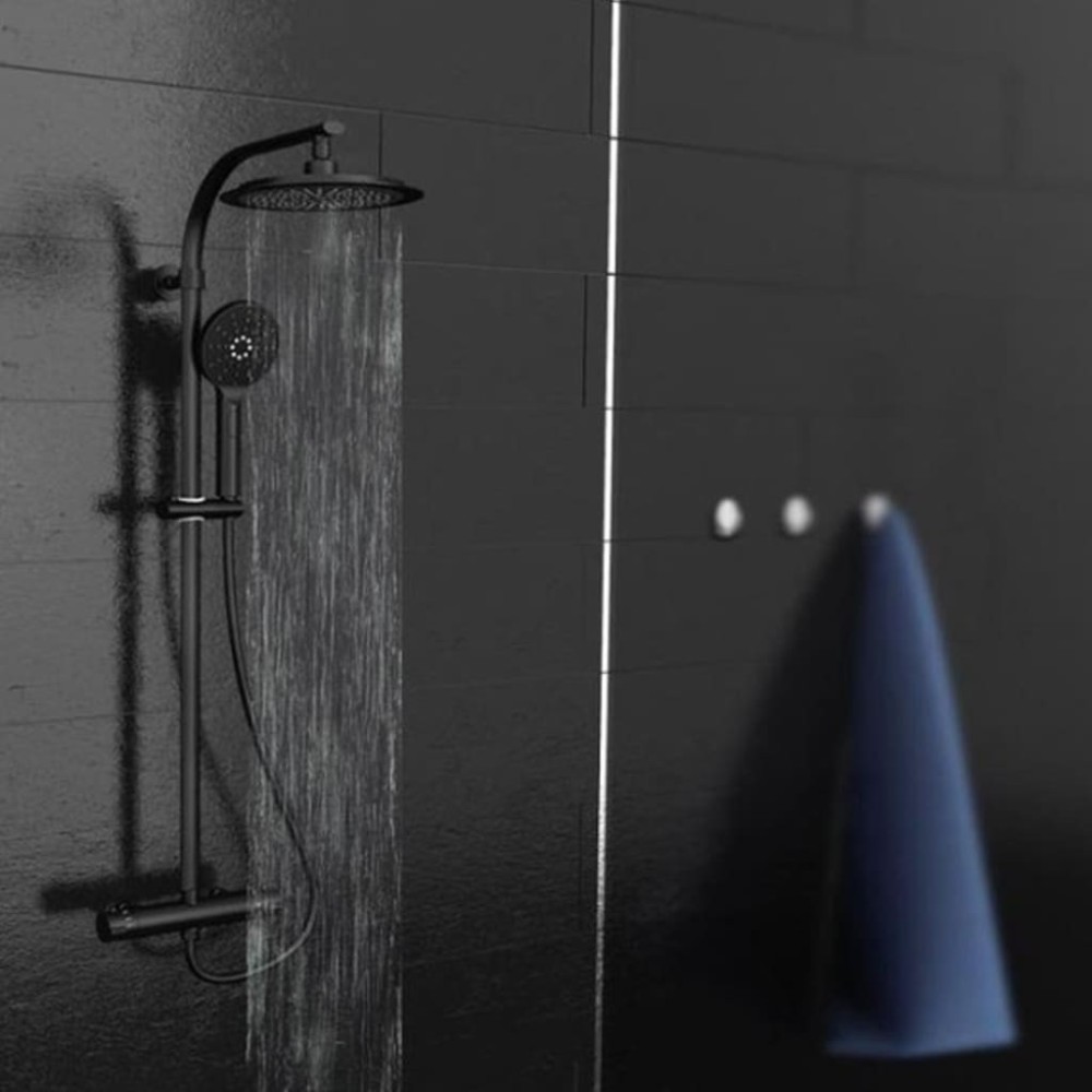 SCH TTE Overhead Shower Set MADURA FRESH Matt Black