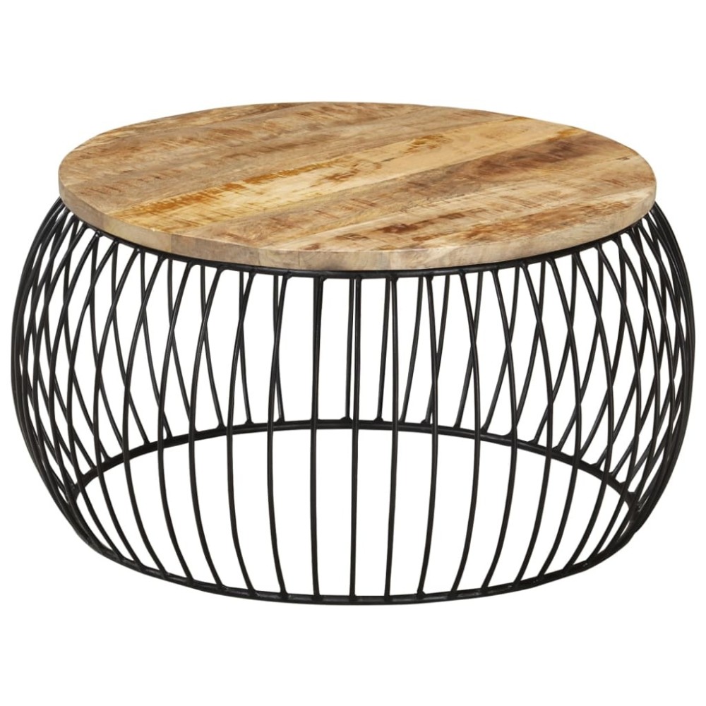 Couchtisch Rund Altholz Massiv 68x37 cm