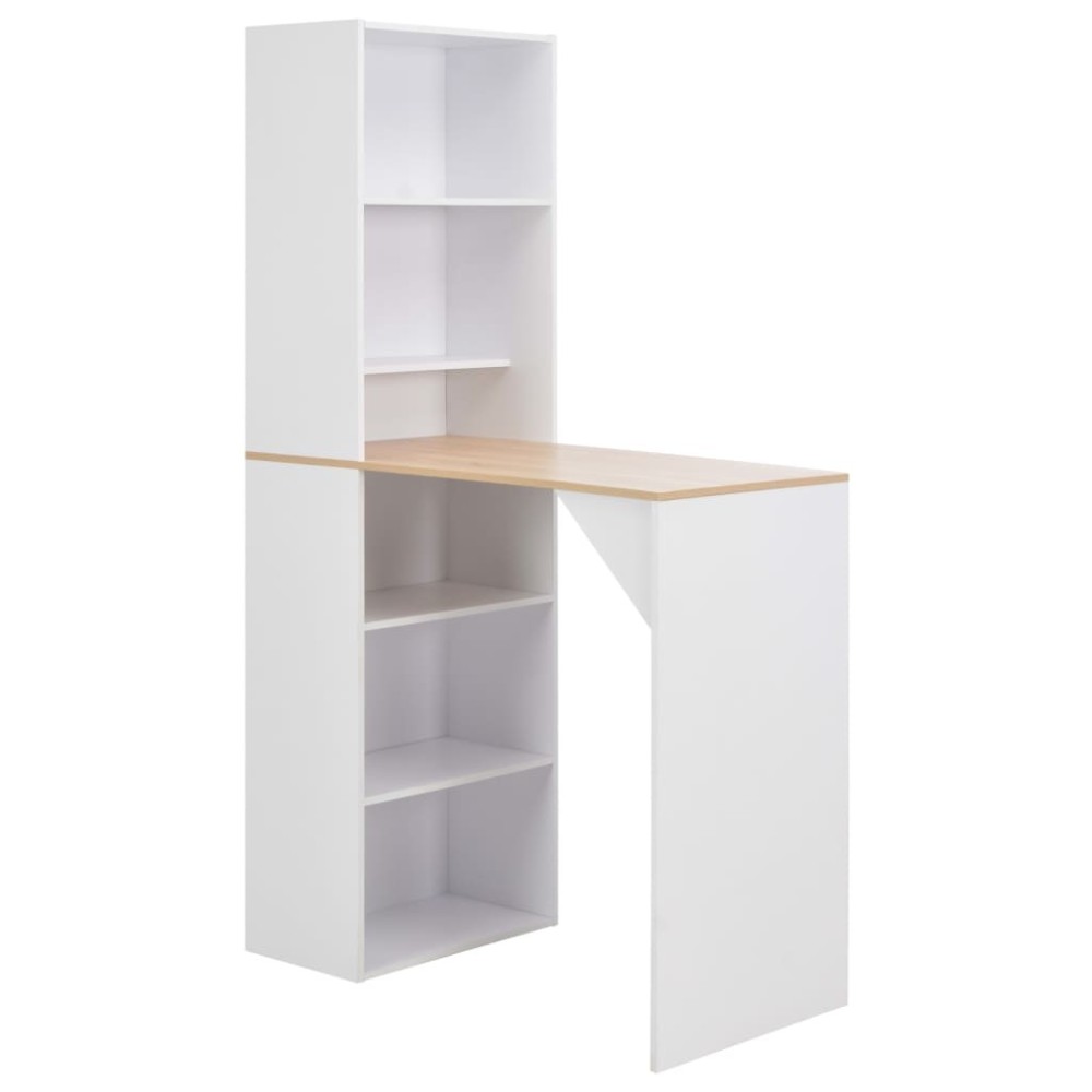 Bar Table with Cabinet Black 115x59x200 cm