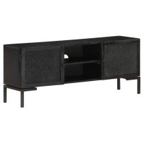 TV-Schrank Schwarz 115x30x46 cm Massivholz Mango