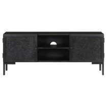 TV-Schrank Schwarz 115x30x46 cm Massivholz Mango