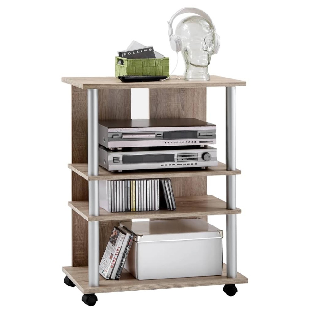 FMD TV/Hi-Fi Rack with 3 Compartments 65x40x79.2cm Oak Tree