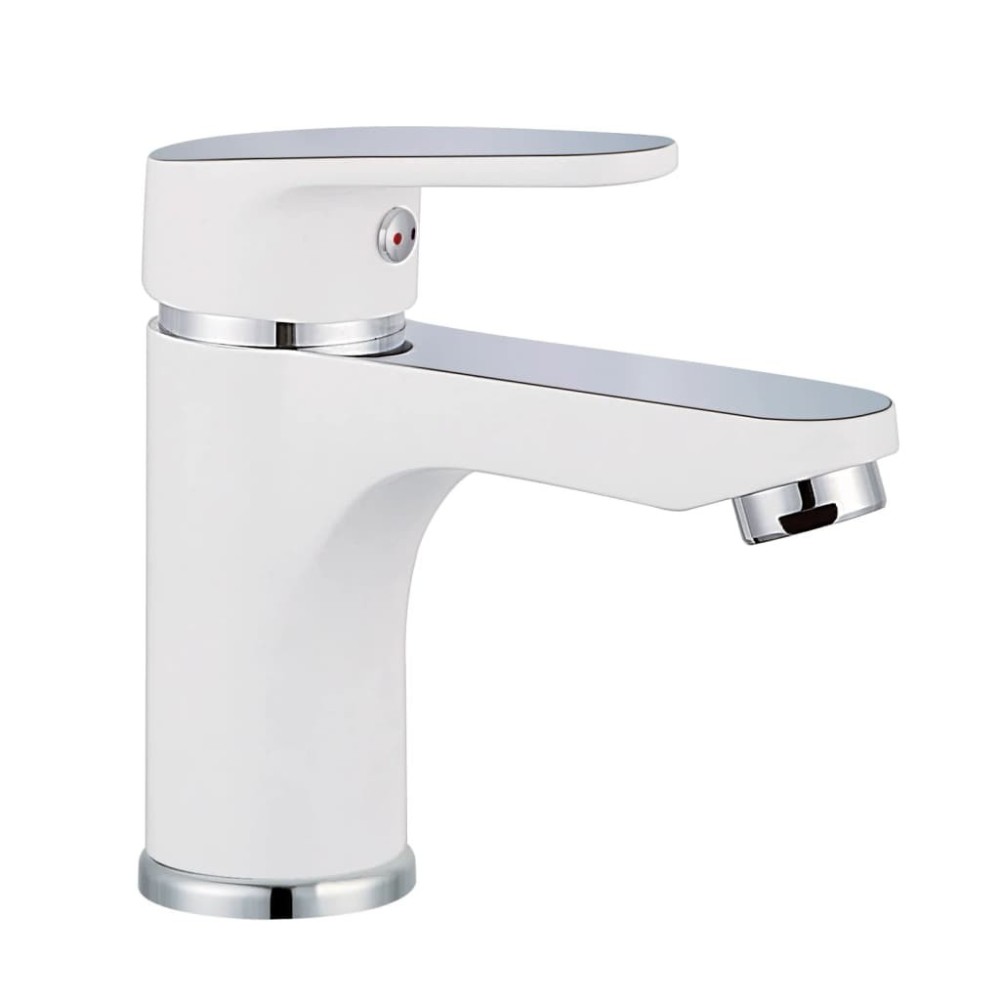 SCH TTE Basin Mixer Tap ALASKA White and Chrome