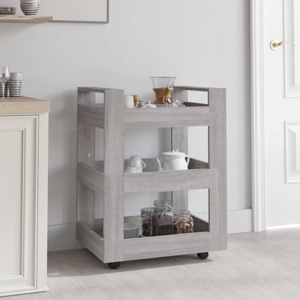 Kitchen Trolley Black 60x45x80 cm Engineered Wood