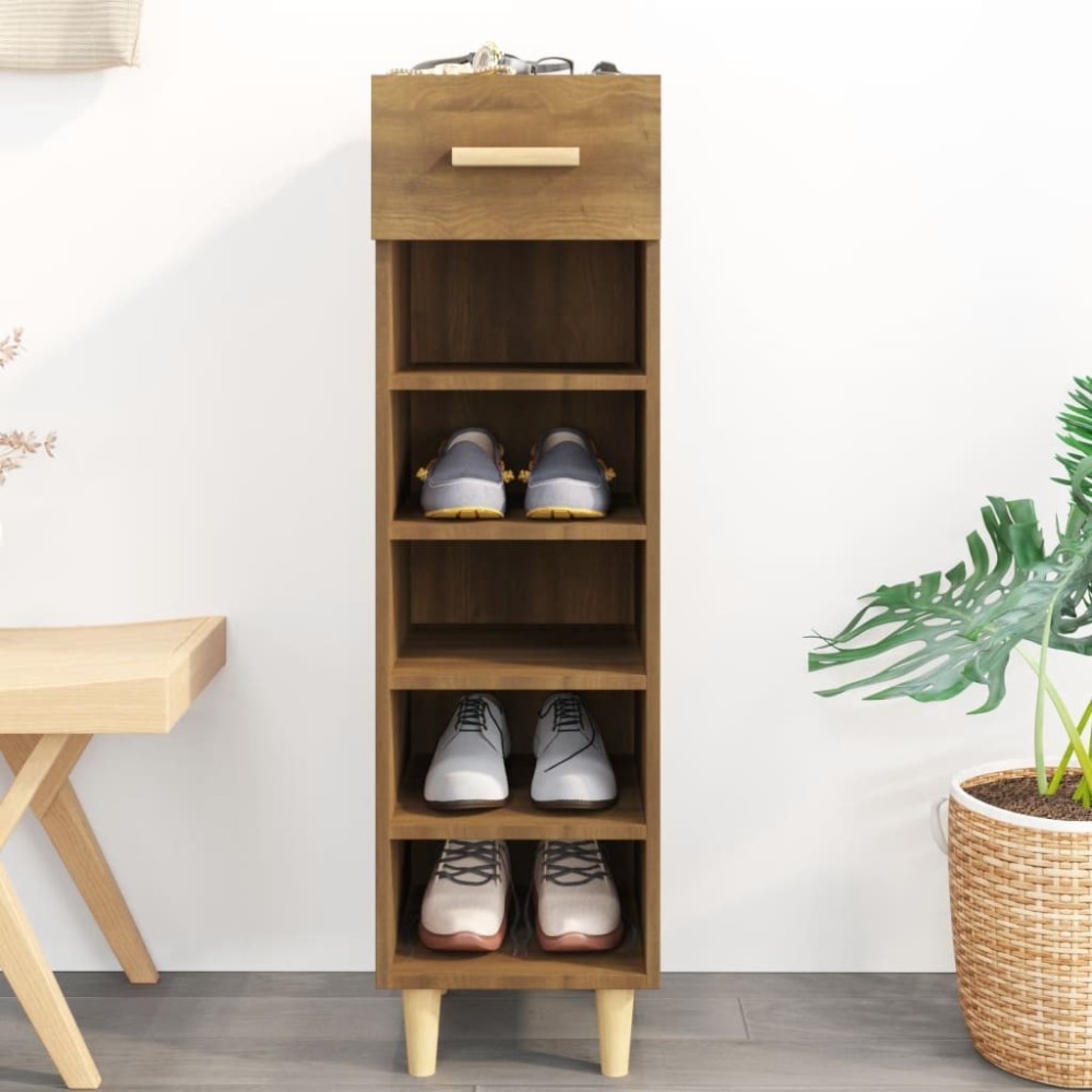 Shoe Cabinet Black 30x35x105 cm Engineered Wood