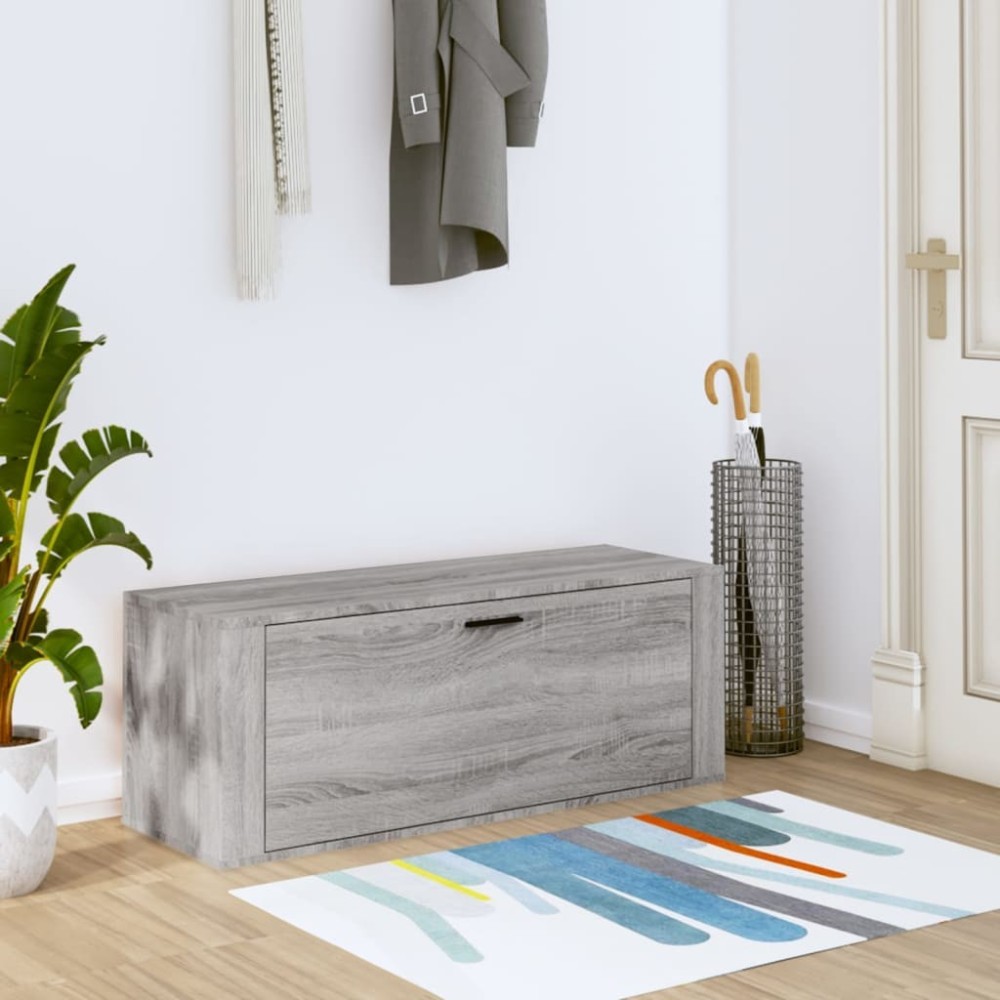 Wall Shoe Cabinet Black 100x35x38 cm Engineered Wood