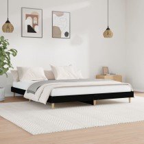 Bed Frame Black 75x190 cm Engineered Wood