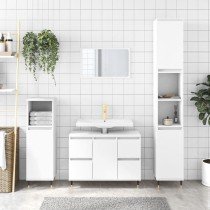 Bathroom Cabinet Brown Oak 80x33x60 cm Engineered Wood