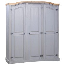 Wardrobe Mexican Pine Corona Range 3 Doors White