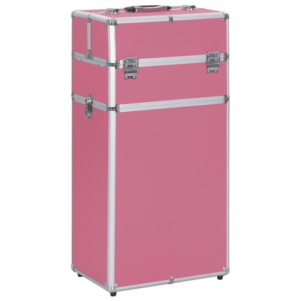 Make-up Trolley Aluminium Black with Crocodile Pattern