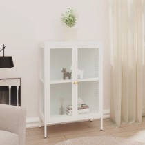 Sideboard Black 75x35x105 cm Steel and Glass