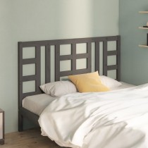 Bed Headboard Black 156x4x100 cm Solid Wood Pine