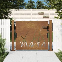 Garden Gate 105x205 cm Corten Steel Grass Design