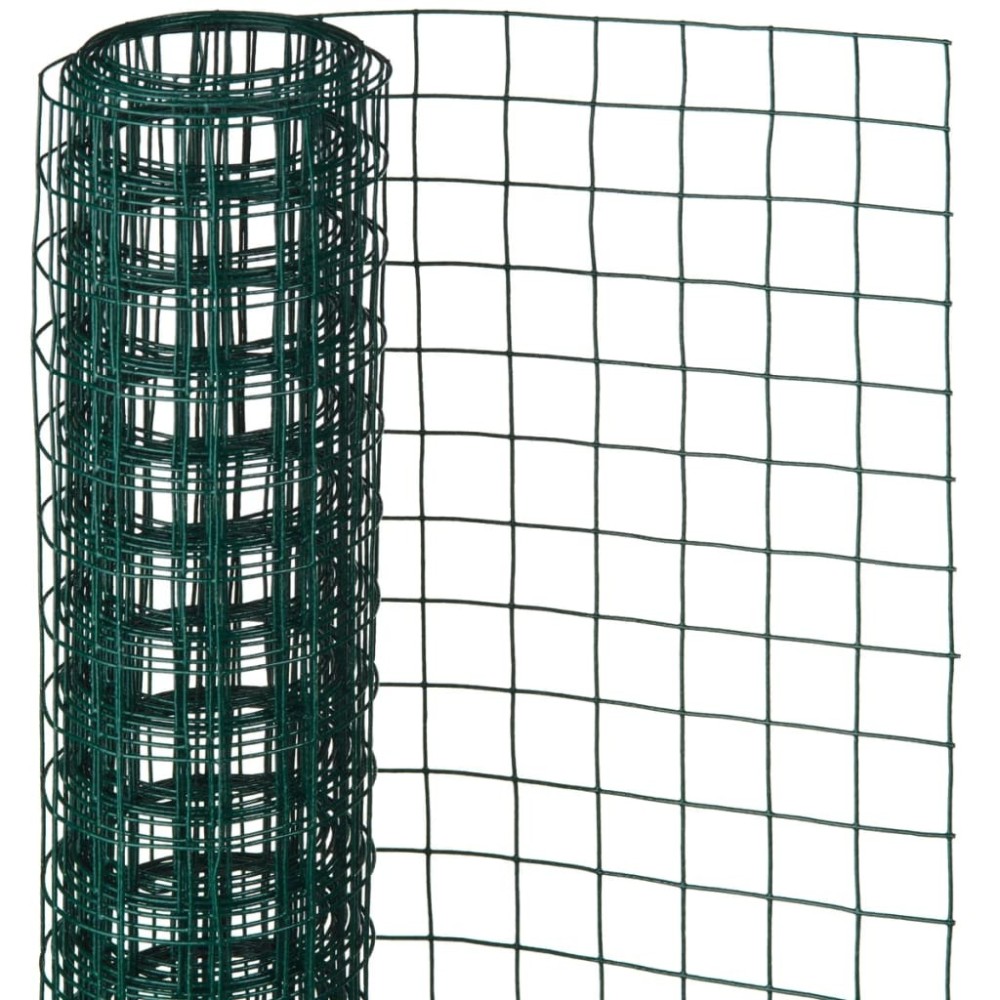 Nature Wire Mesh Square 1x2.5m 25mm Plastic Coated Steel Green