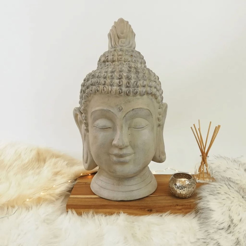 ProGarden Buddha Kopf Deko 31x29x53,5 cm