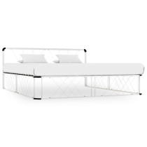 Bed Frame White Metal 200x200 cm