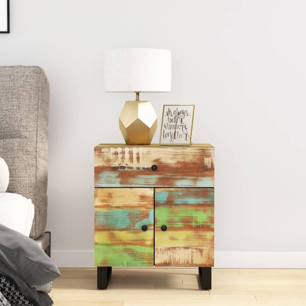 Bedside Cabinet 50x33x60 cm Solid Wood Mango&Engineered Wood