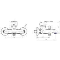 SCH TTE Bath Mixer BATONI Chrome