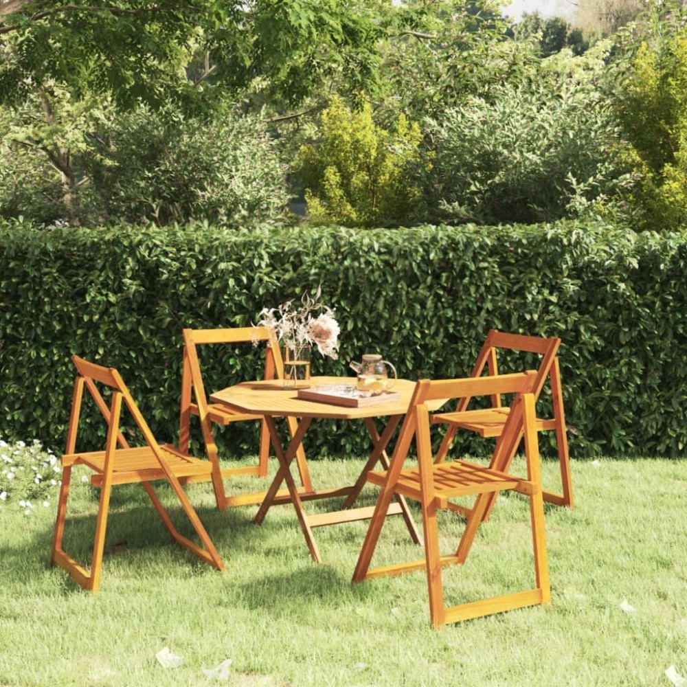 Folding Garden Chairs 8 pcs Solid Wood Acacia
