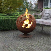 Esschert Design Fire Pit Laser Cut Flowers Rust FF294