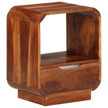 Nightstand with Drawer 2 pcs Solid Sheesham Wood 40x30x50 cm