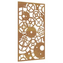 Garden Wall Decoration 105x55 cm Corten Steel Gear Wheel Design