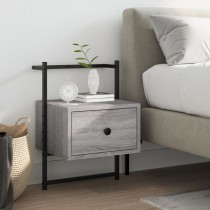 Bedside Cabinets Wall-mounted 2 pcs Smoked Oak 35x30x51 cm Engineered Wood