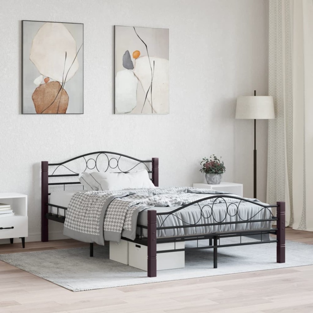 Bettgestell Schwarz Metall 180×200 cm