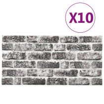 3D Wall Panels with Light Grey Brick Design 10 pcs EPS