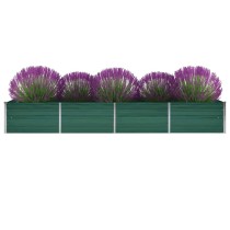 Garden Raised Bed Galvanised Steel 100x40x45 cm Green