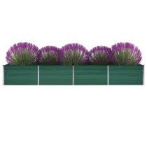 Garten-Hochbeet Verzinkter Stahl 160x40x77 cm Grün