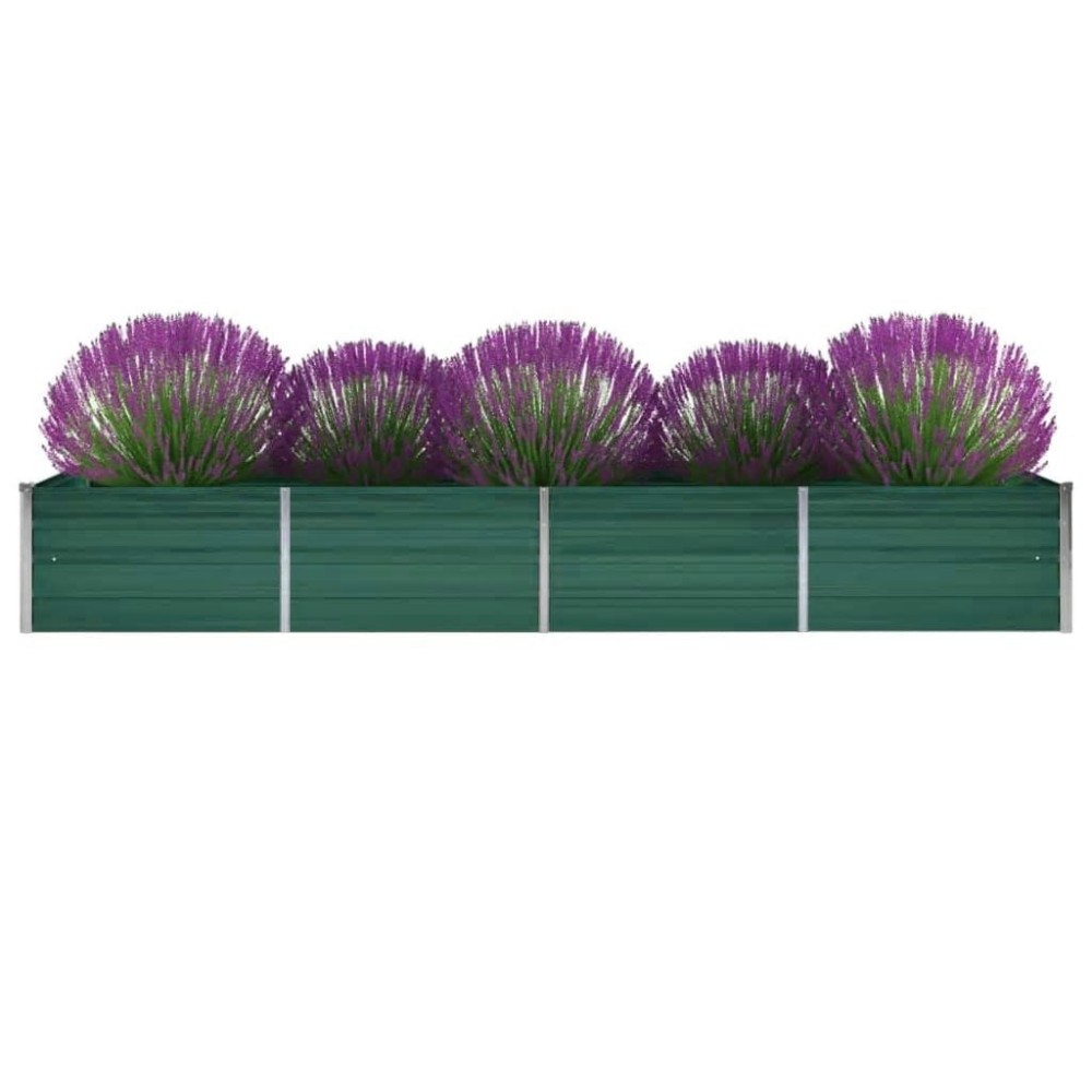 Garden Raised Bed Galvanised Steel 100x40x45 cm Green