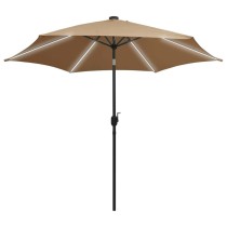 Parasol with LED Lights and Aluminium Pole 300 cm Azure Blue