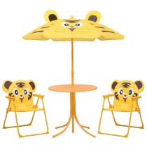 3 Piece Kids' Garden Bistro Set with Parasol Green