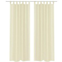 Cream Sheer Curtain 140 x 245 cm 2 pcs