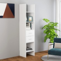 Book Cabinet White and Sonoma Oak 40x35x180 cm Engineered Wood