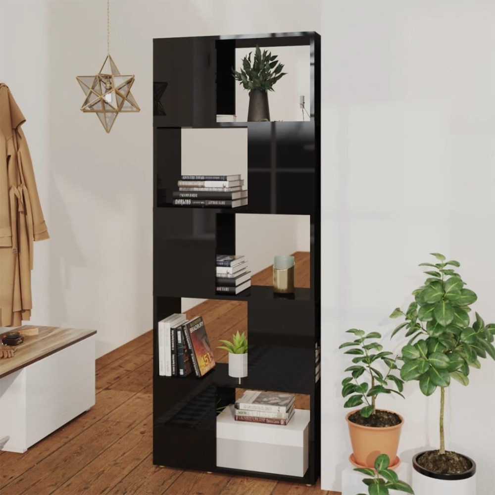 Book Cabinet Room Divider High Gloss White 60x24x155 cm
