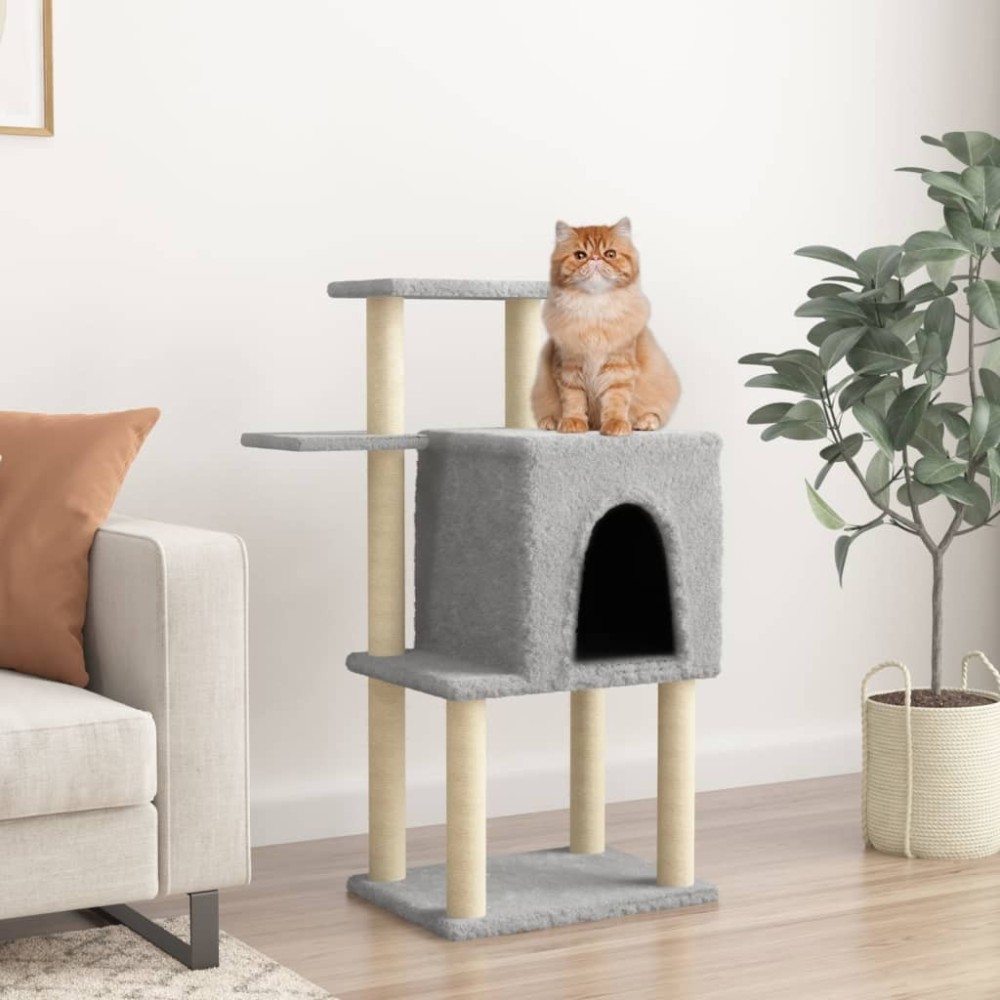 Cat Tree with Sisal Scratching Posts Dark Grey 97 cm