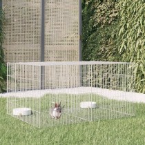 6-Panel Rabbit Cage 327x79x54 cm Galvanised Iron