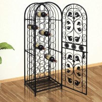 Wine Rack for 73 Bottles Black 45x36x200 cm Wrought Iron