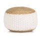 Woven/Knitted Pouffe Jute Cotton 50x35 cm White