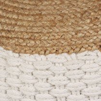 Pouf Gewebt/Gestrickt Jute Baumwolle 50 x 35 cm Weiß