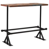 Bar Table Solid Reclaimed Wood Multicolour 60x60x107 cm