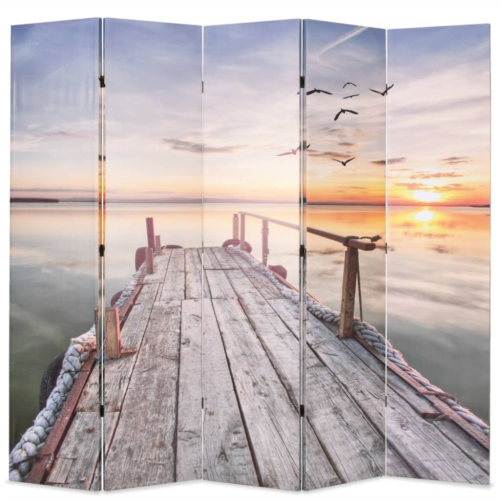 Folding Room Divider 160x170 cm Lake