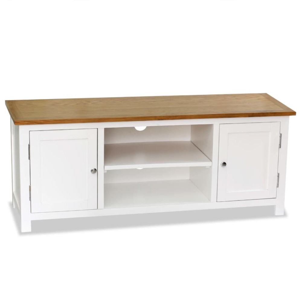 TV Cabinet 90x35x48 cm Solid Oak Wood