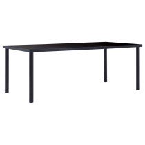 Dining Table Black 160x80x75 cm Tempered Glass