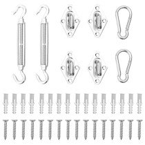 8-tlg. Sonnensegel Zubehör-Set Edelstahl