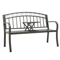 Garden Bench 125 cm Black Steel